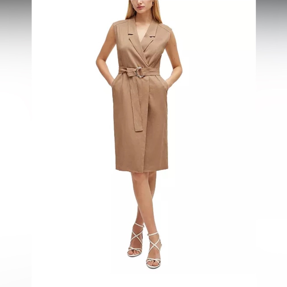 NWT•BOSS by Hugo Boss•Women's Belted Wrap Dress
Khaki/Tan•Sz 6